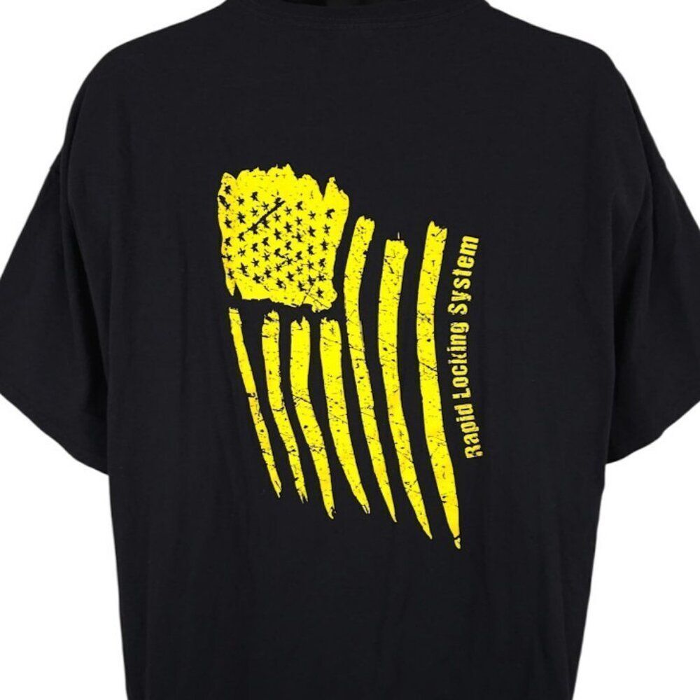 RLS Rapid Locking System T Shirt Mens Size 2XL Black American Flag